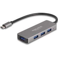 Delock 4 Port USB 3.2 Gen 1 Hub mit USB Type-CTM Anschluss (USB C), Dockingstation - USB Hub, Schwarz