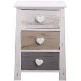 Rebecca Mobili Mobili Rebecca Nachttisch, Weiß, Holz, Rechteckig, 27x56x37 cm, Schlafzimmer, Nachttische