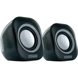 Schwaiger PC-Lautsprecher Stereo Klinke/USB, schwarz