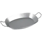 CHG Ovale Eisenpfanne | 37,5 x 27,5 x 4,5 cm | 2 Griffe | alle Herdarten | Grill geeignet