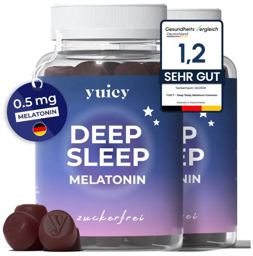 yuicy® Deep Sleep Melatonin Gummies Zum Einschlafen - 0.5mg Melatonin 120 St