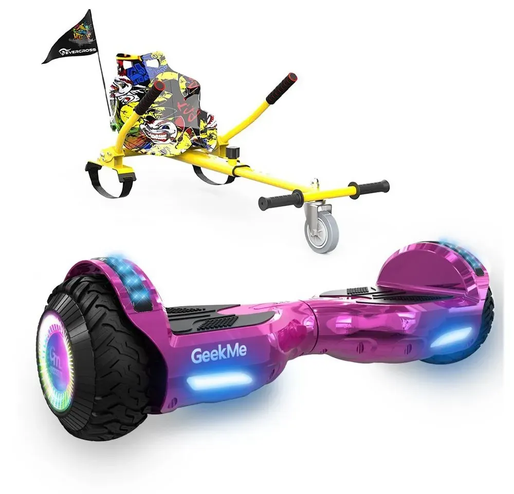 RCB Balance Scooter Kart GEEKME Z5 series Hoverboard mit Hoverkart 300W mit Bluetooth-Player, 12,00 km/h, 6.5" Hoverboard mit LED-Leuchter max.Geschwindigkeit 13km/h