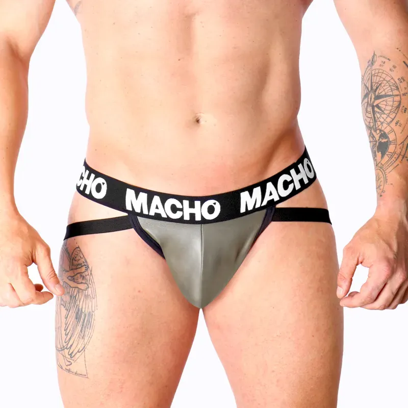 MACHO - MX27GR JOCK LEDER GRAU BEIGE S - L
