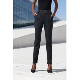 LASCANA Jogger Pants klassisches Jacquardmuster Schwarz gestreift 48/50