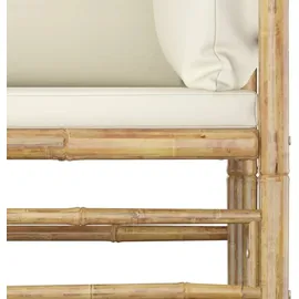 vidaXL Garten-Lounge-Set 5-tlg. Bambus cremeweiß