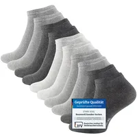 STARK SOUL® STARK SOUL 10 Paar Essentials Sneaker Socken, Baumwolle, Grautöne, Gr. 43-46