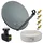 PremiumX Satelliten-Komplettanlage 60cm Antenne Anthrazit Schüssel SAT Twin LNB 50m Antennenkabel 4x F-Stecker