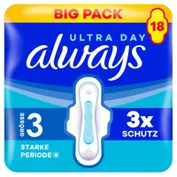 Always Damenbinden Ultra Day Long Plus mit Flügeln 18 St.