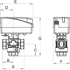 LK Armatur Deutschland GmbH LK 525 3-Wege Set Rp 1 Zoll Innengewinde inkl. Motor 1m Kabel