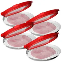 Rosenstein & Söhne Frischhalte Tablett: 4er-Set Frischhaltedosen für Wurst- und Käse-Aufschnitt, oval (Frischhaltedosen Kunststoff, Kunststoff-Frischhaltedosen-Set, Gefrierdosen)