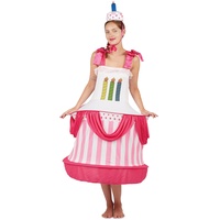 P 'tit Clown 86899 Kostüm Erwachsene Damen Geburtstagstorte – Einheitsgröße – Mehrfarbig