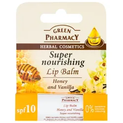 Green Pharmacy Honey Lip Balm nährender Lippenbalsam LSF 10 ohne Silikone, Parabene und Farbstoffe 3.6 g