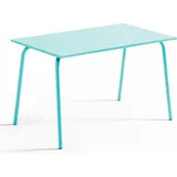 Oviala Rechteckiger Metallgartentisch 120 cm Türkis - Palavas