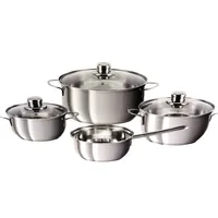 SSW Blue Berry Kochtopfset 7 tlg. Induktion Edelstahl Glasdeckel Kasserolle NEU