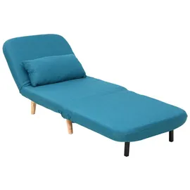 miliboo Schlafsessel AMIKO Polyester 80 x 90 x 100 cm Blau mit verstellbarer Rückenlehne