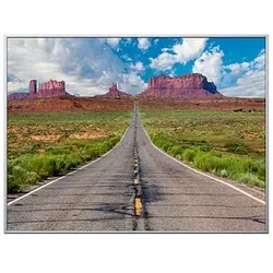 PAPERFLOW Wandbild Straße, Aluminium, Kunstglas