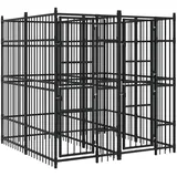 vidaXL Outdoor-Hundezwinger 3,69 m2 Stahl Schwarz