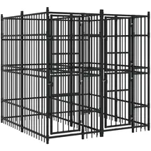 vidaXL Outdoor-Hundezwinger 3,69 m2 Stahl Schwarz