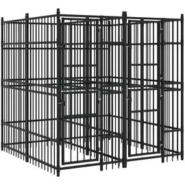 vidaXL Outdoor-Hundezwinger 3,69 m2 Stahl Schwarz