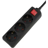 Unitec Steckdosenleiste 3-Fach mit Schalter, 1.4 m, schwarz