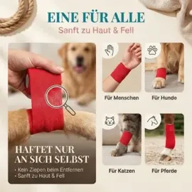 HUND IST KÖNIG Verband selbstklebend, Selbstklebende Bandage für Mensch & Tier 12 St