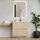 Homestyle4u Waschtischkombi, Eiche, Holz, Keramik, 61x54x47 cm, Badezimmer, Badezimmerschränke, Waschtischkombinationen
