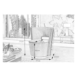 KAWOLA Sessel SENSO Stoff Velvet schwarz