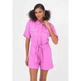 Freshlions Jumpsuit "Livia", Damen, Gr. S, EURO-Größen, pink, 100% Leinen, kurz, ohne Ausschnitt, Overalls Jumpsuit, mit atmungsaktiver Eigenschaft