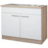 wiho Küchen Spülenschrank Montana 100 cm breit weiß