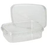 Papstar Starpak Feinkostbecher, PP eckig 150 ml 2,9 x 8,6 x 10,9 cm transparent mit Originalitätsverschluss
