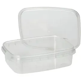 Papstar Starpak Feinkostbecher, PP eckig 150 ml 2,9 x 8,6 x 10,9 cm transparent mit Originalitätsverschluss