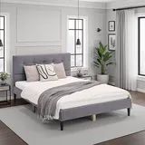 Homestyle4u Polsterbett 120 x 200 cm Grau