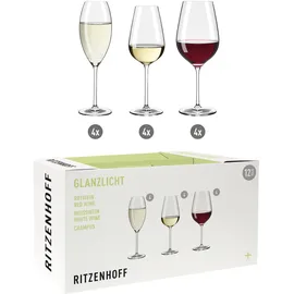 Ritzenhoff & Breker Ritzenhoff Glanzlicht Gläserset 12tlg., Weingläser, Transparent