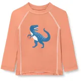 Playshoes UV-Schutz Bade Shirt Unisex Kinder Schwimmshirt Badebekleidung, Dino Ocker Langarm, 110/116