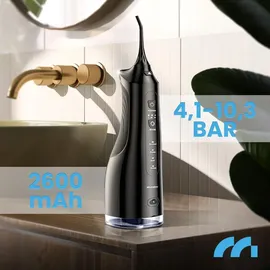 Maltec Munddusche Zahndusche elektrisch MalTec Toothie X60 150PSI Akku 2600 mAh 4 Betriebsmodi kabellos Schwarz Reisetasche