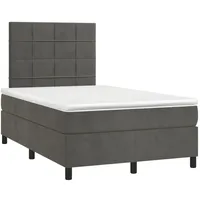 VidaXL Boxspringbett mit Matratze Dunkelgrau 120x190 cm Samt
