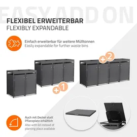 ML-Design Mülltonnenbox 264 x 80 x 124 cm anthrazit