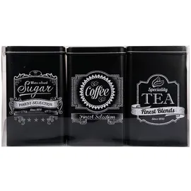 Out of the Blue Kaffeedosen rechteckig schwarz 9 x 11 x 19 cm 3-teiliges Set