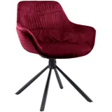 SalesFever Armlehnstuhl, mit Wabensteppung Samt Rot 399231
