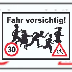 Fahr vorsichtig Schild 30 km/h Schild A2 (420x594mm)