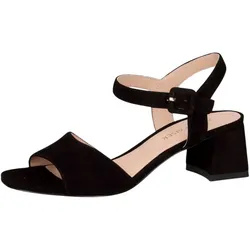 Riemchensandale PETER KAISER "Peter Kaiser Sandalen Veloursleder", Damen, Gr. 37,5, schwarz, Veloursleder, casual, Schuhe