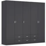 Rauch Drehtürenschrank »Kleiderschrank Schrank Garderobe Wäscheschrank GAMMA in 3 Breiten«, mit 6 Schubladen, in schlichtem Design TOPSELLER MADE IN GERMANY, grau