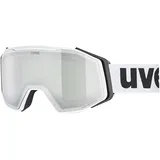 Uvex gravity FM - Skibrille für Damen und Herren - mit Visier - verspiegelt - white matt/silver-green - one size