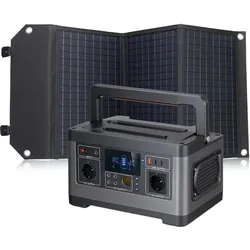 BRESSER Set Mobile Power-Station 500 W + Solar-Ladegerät 60 W EINHEITSGRÖSSE