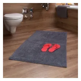 Relaxdays Badteppich Grau 80 x 150 cm