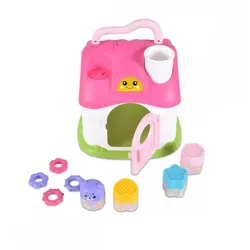 Moni Sortierspiel Elfenhaus QX-91163E Musik, Licht Formsortierspiel Formen Griff rosa