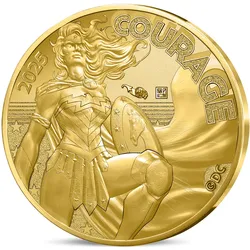 Offizielle französische Gold-Gedenkmünze "DC Comics - Mut"