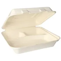 Papstar 25 Menüboxen, Zuckerrohr "pure" 3-geteilt 8 cm x