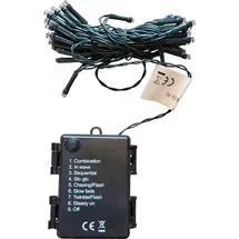 FHS International LED Batterielichterkette 1 m Warmweiß