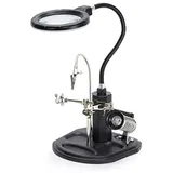 BLANKO Professionelle Löthilfe mit LED Lupe ø 85 mm, Schwanenhals 26 cm, 2,5-fache Vergrößerung